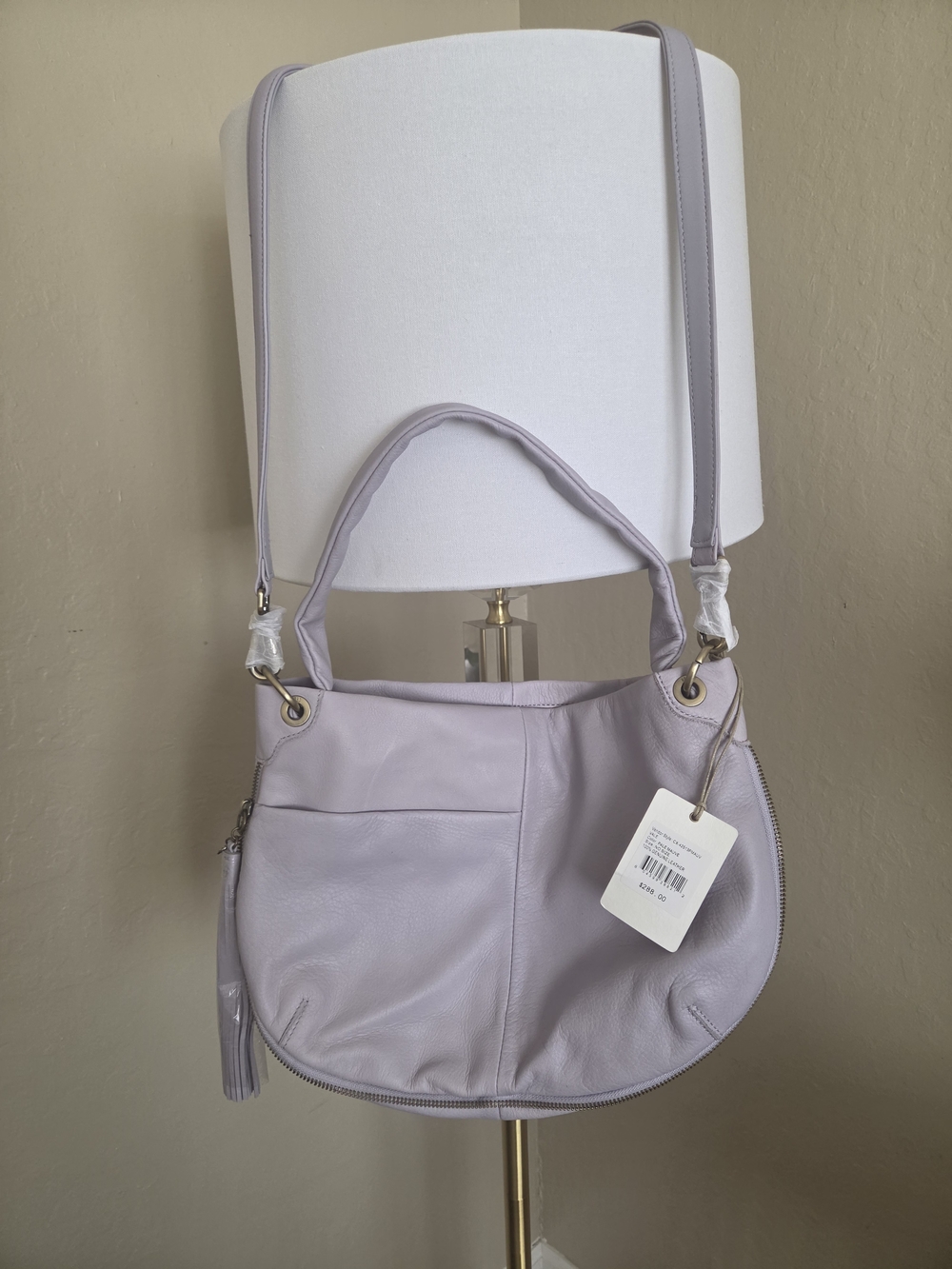 NWT HOBO Vale Leather Convertible Shoulder Bag Crossbody Pale Mauve